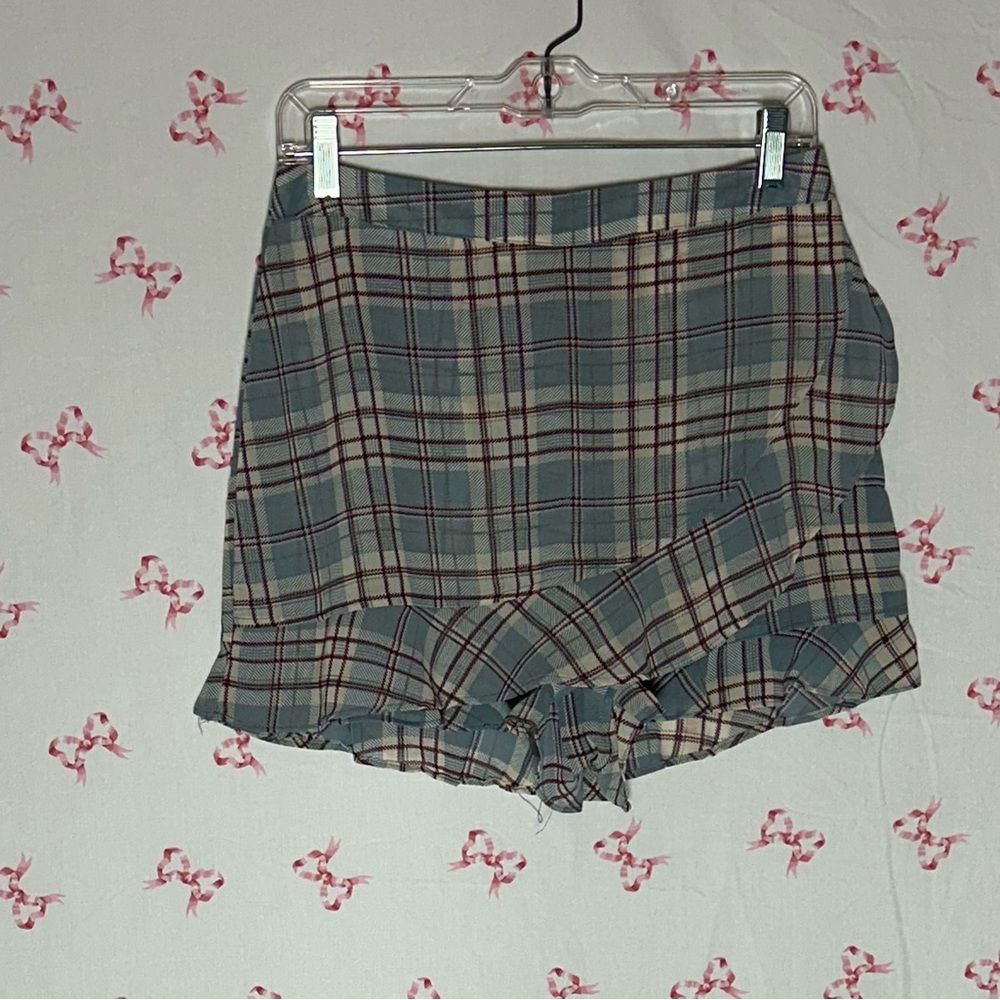 Altar'd State Blue and Red Plaid Skirt